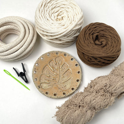 Coiled Basket Bundle with Ceramic Base