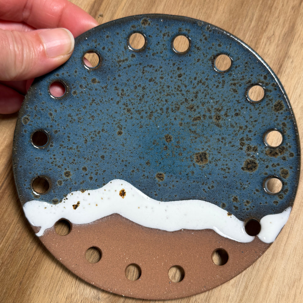 Curved Ceramic Base for Coiled Baskets - 5 inch