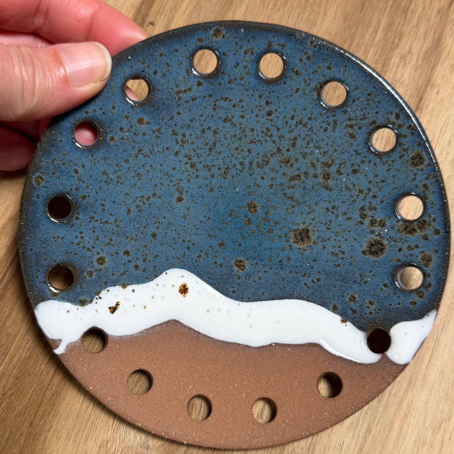 Curved Ceramic Base for Coiled Baskets - 5 inch