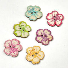 Wooden Flower Basket Buttons