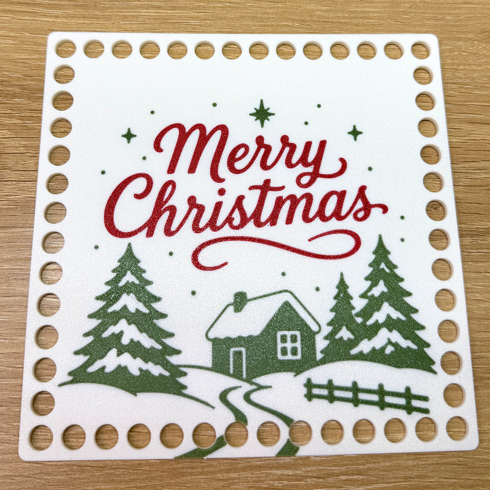 Merry Christmas Square Base for Basket Making