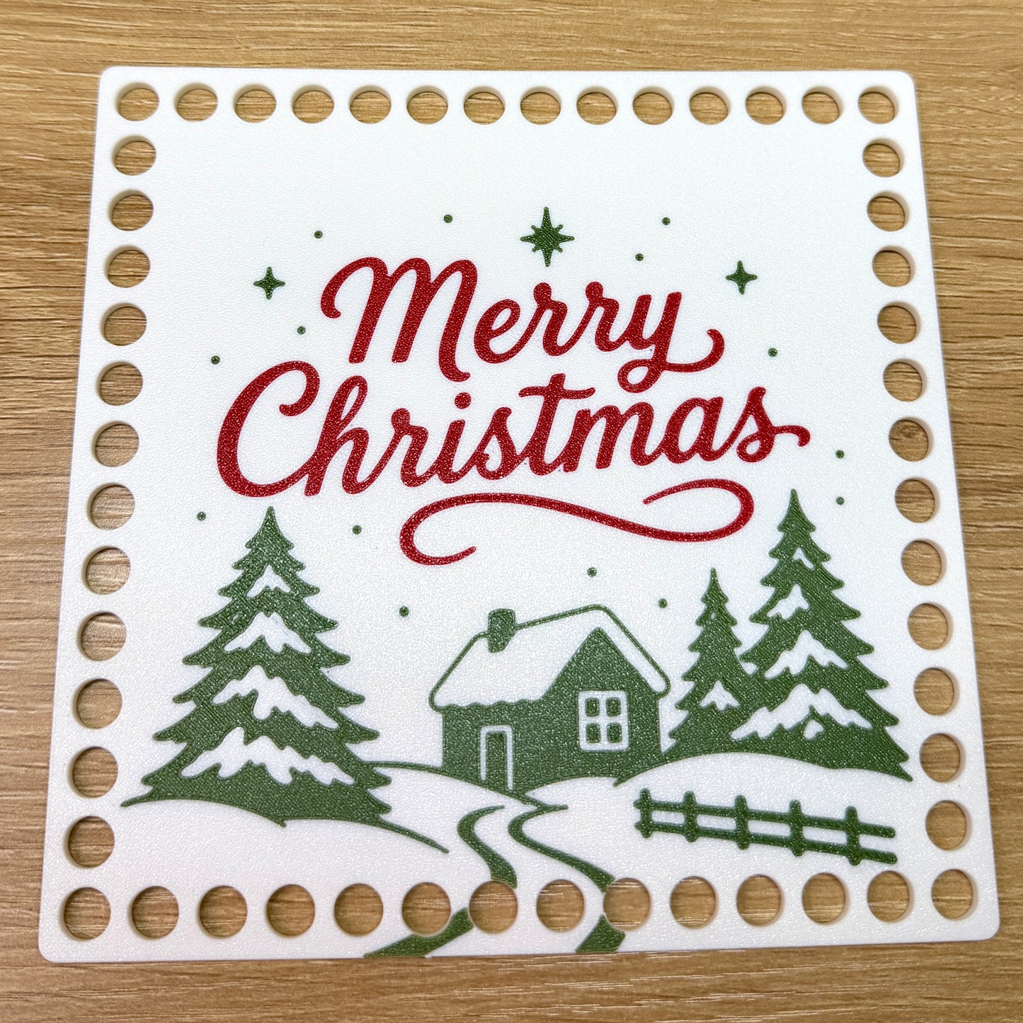 Merry Christmas Square Base for Basket Making