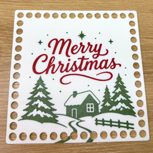 Merry Christmas Square Base for Basket Making