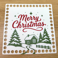 Merry Christmas Square Base for Basket Making