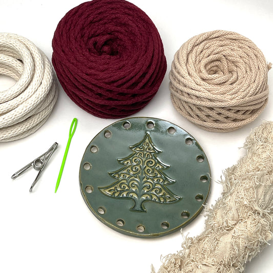 Coiled Basket Bundle with Ceramic Base - Holiday Collection