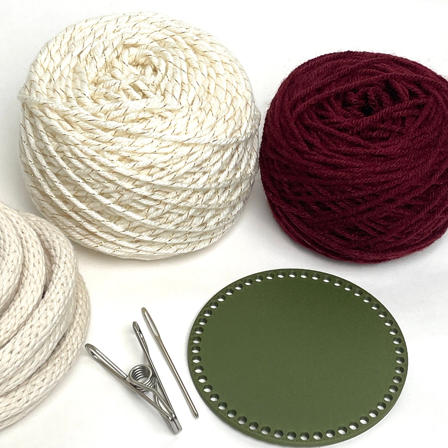 Yarn Coiled Basket Kit with a Base
