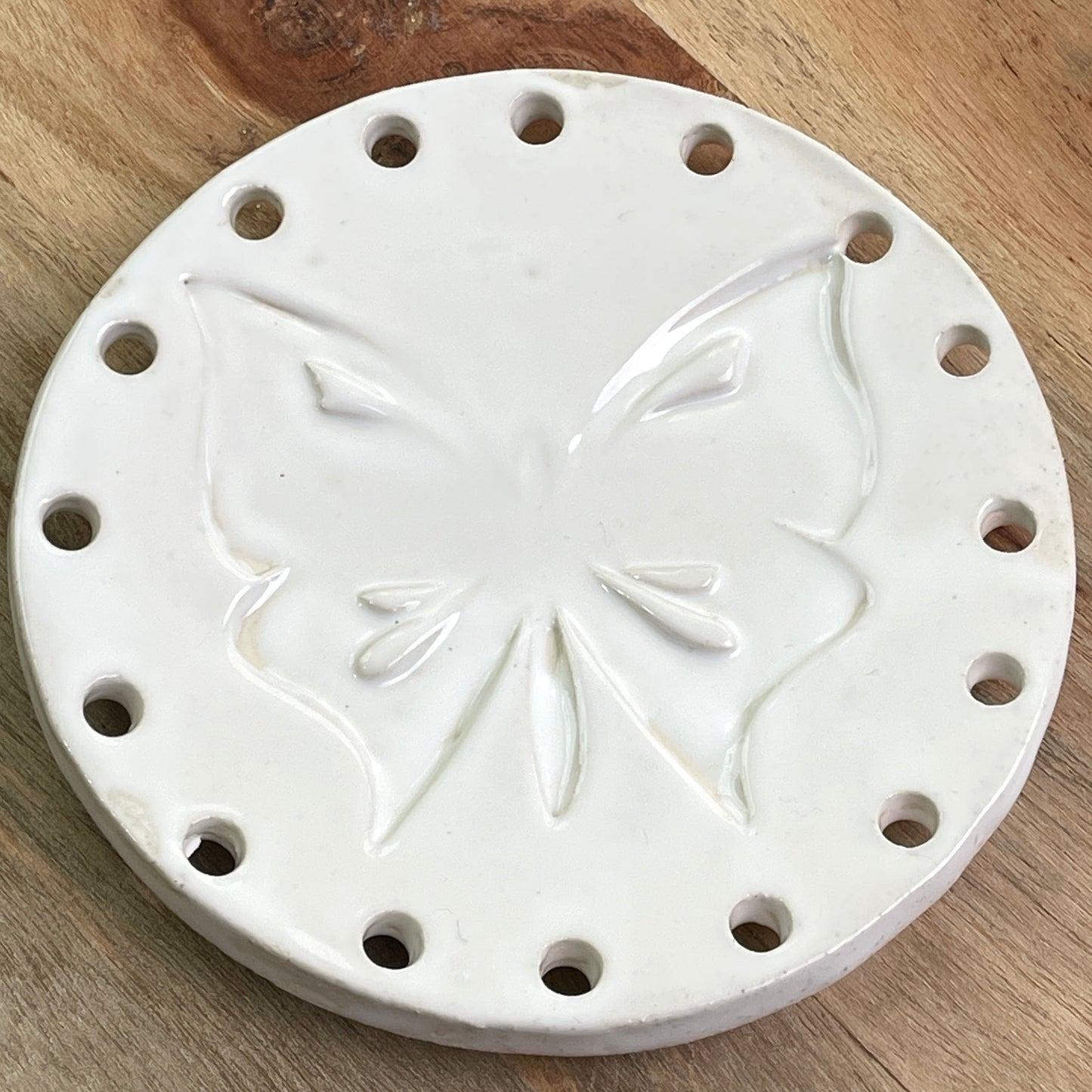 Curved Ceramic Base for Coiled Baskets - 6 inch