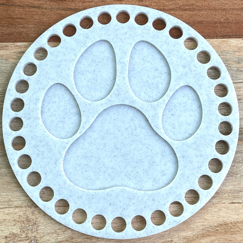 Paw Print Base for Basket Coiling and Crochet 5-inch