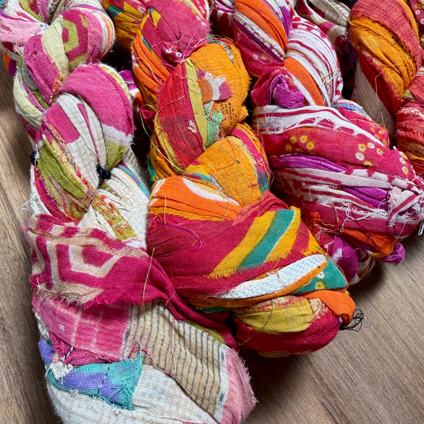 Assorted Recycled Cotton Sari Ribbon Yarn