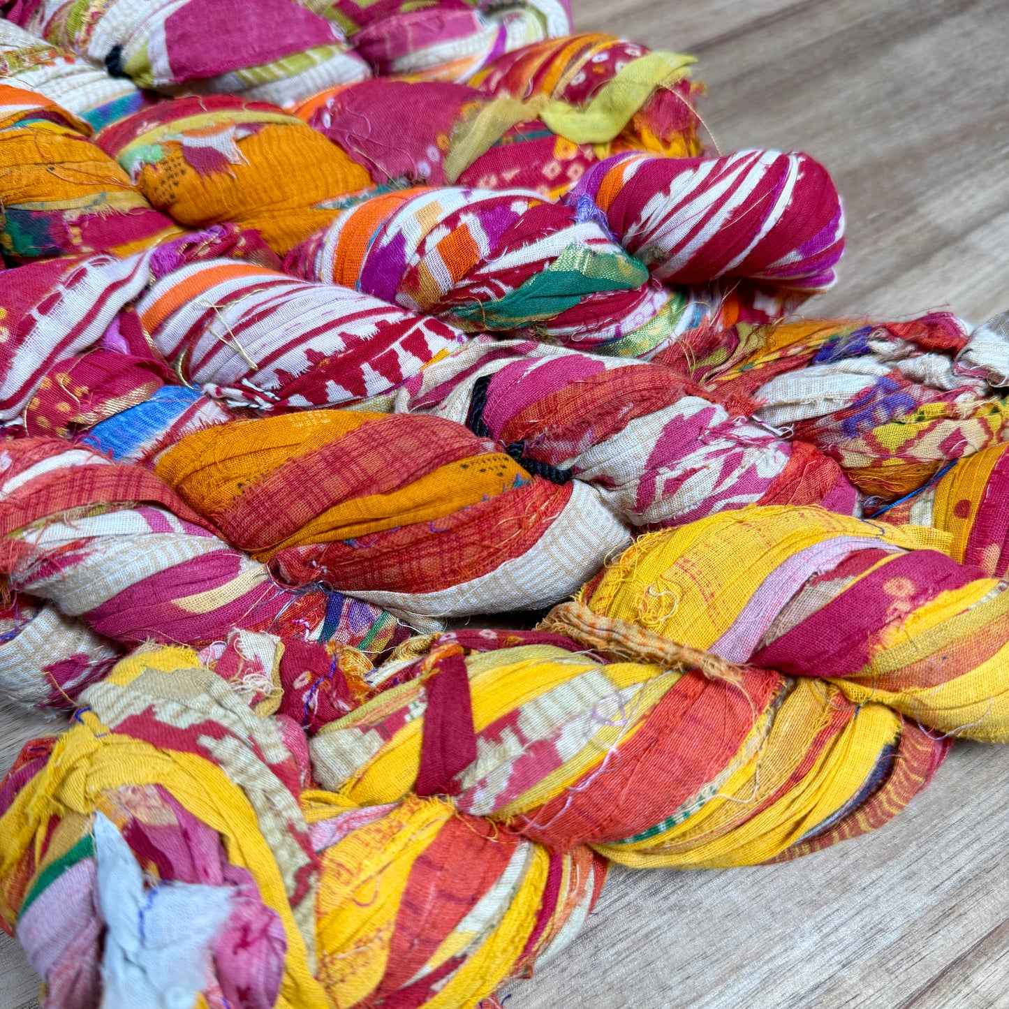 Assorted Recycled Cotton Sari Ribbon Yarn