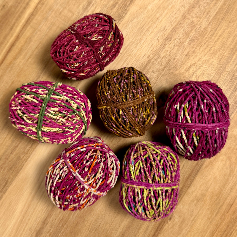 Recycled Sari Twine Balls