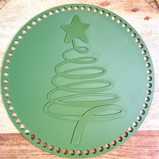 Swirly Christmas Tree Base for Basket Coiling and Crochet 10-inch