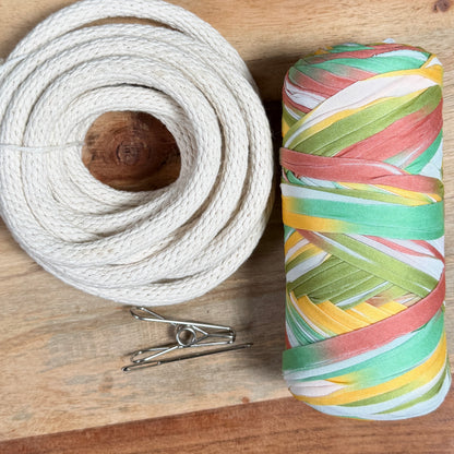 Coiled Basket Weaving Kit with T-Shirt Yarn