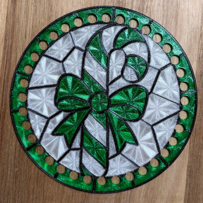 Stained Glass Candy Cane Base for Basket Making