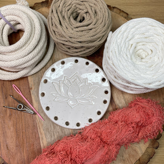 Coiled Basket Bundle with Ceramic Base