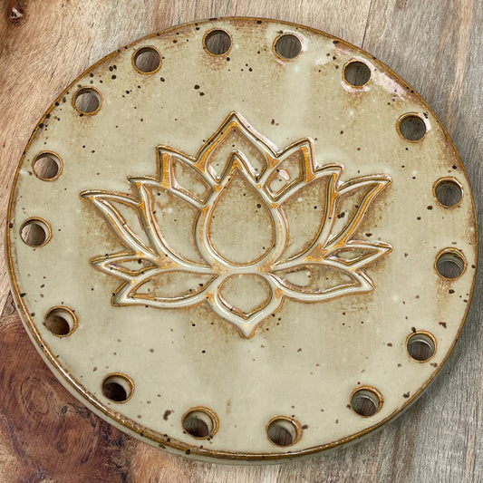 Curved Ceramic Base for Coiled Baskets - 6 inch