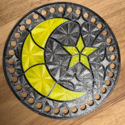 Stained Glass Moonlit Star Base for Basket Making
