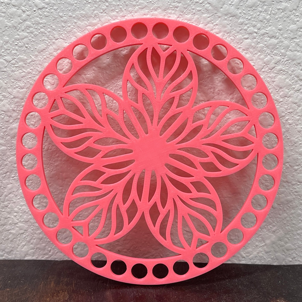 Flower Cutout Base for Basket Coiling and Crochet 5-inch