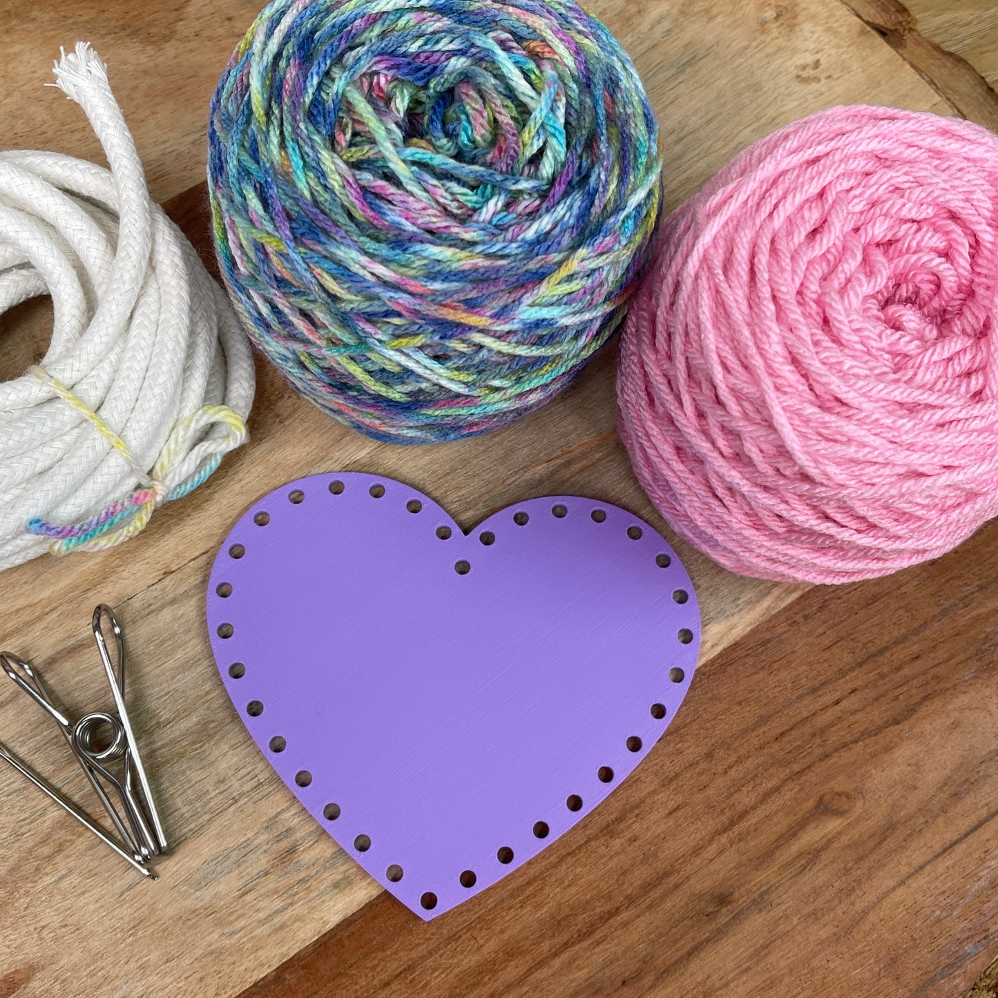 Yarn Coiled Basket Kit with a Heart Base