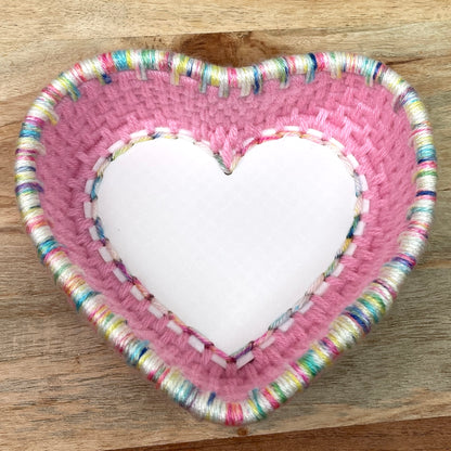 Yarn Coiled Basket Kit with a Heart Base