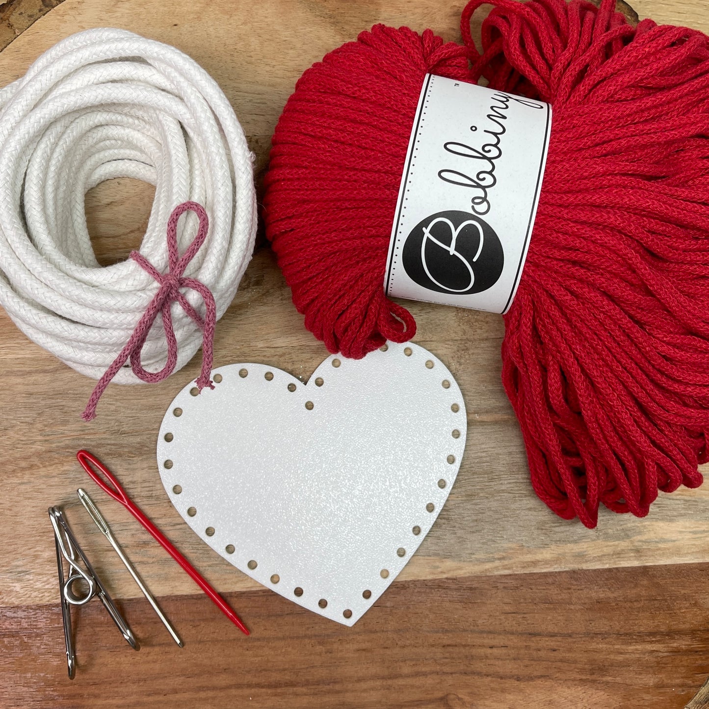 Coiled Basket Kit with a Heart Base & 3mm Braided Cord