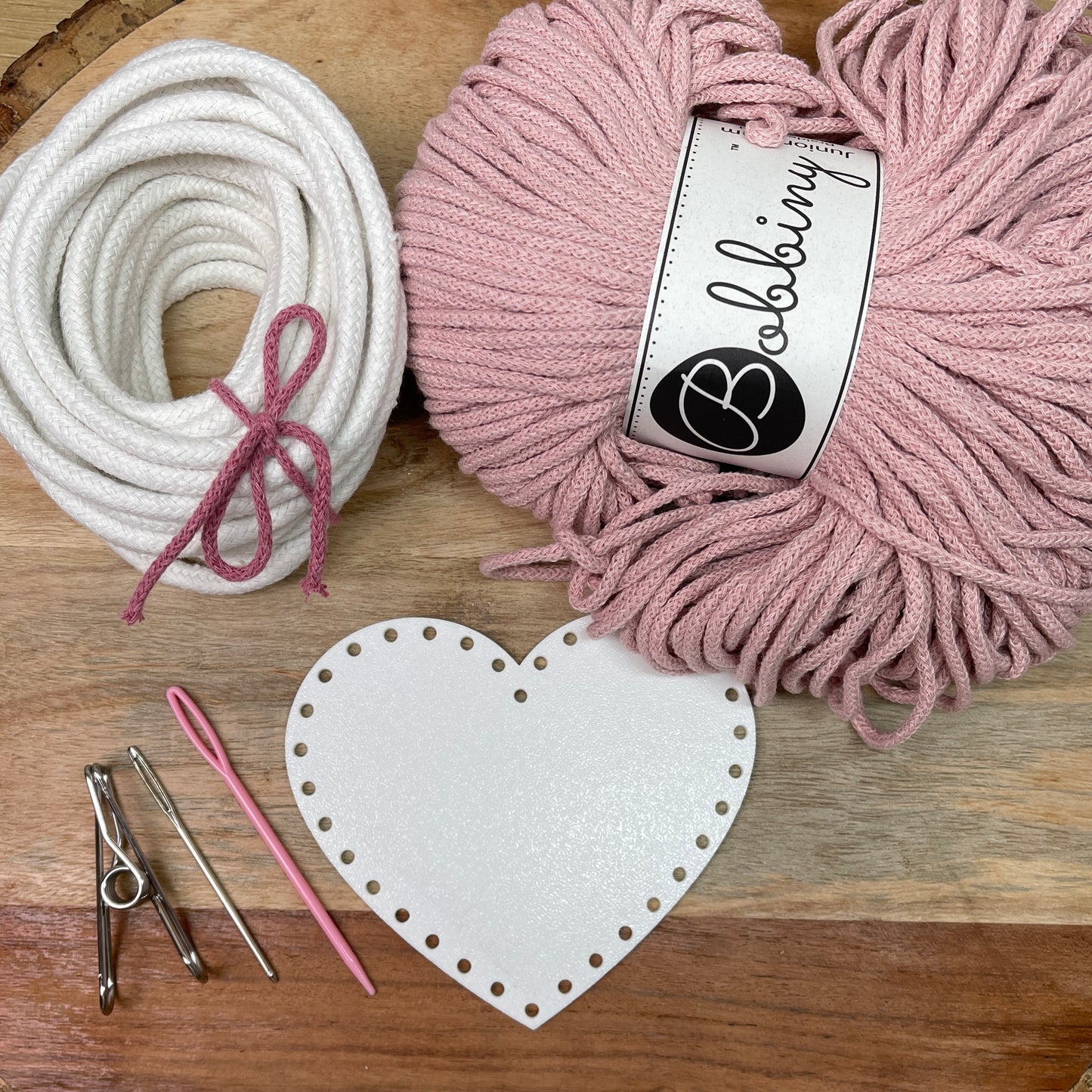 Coiled Basket Kit with a Heart Base & 3mm Braided Cord