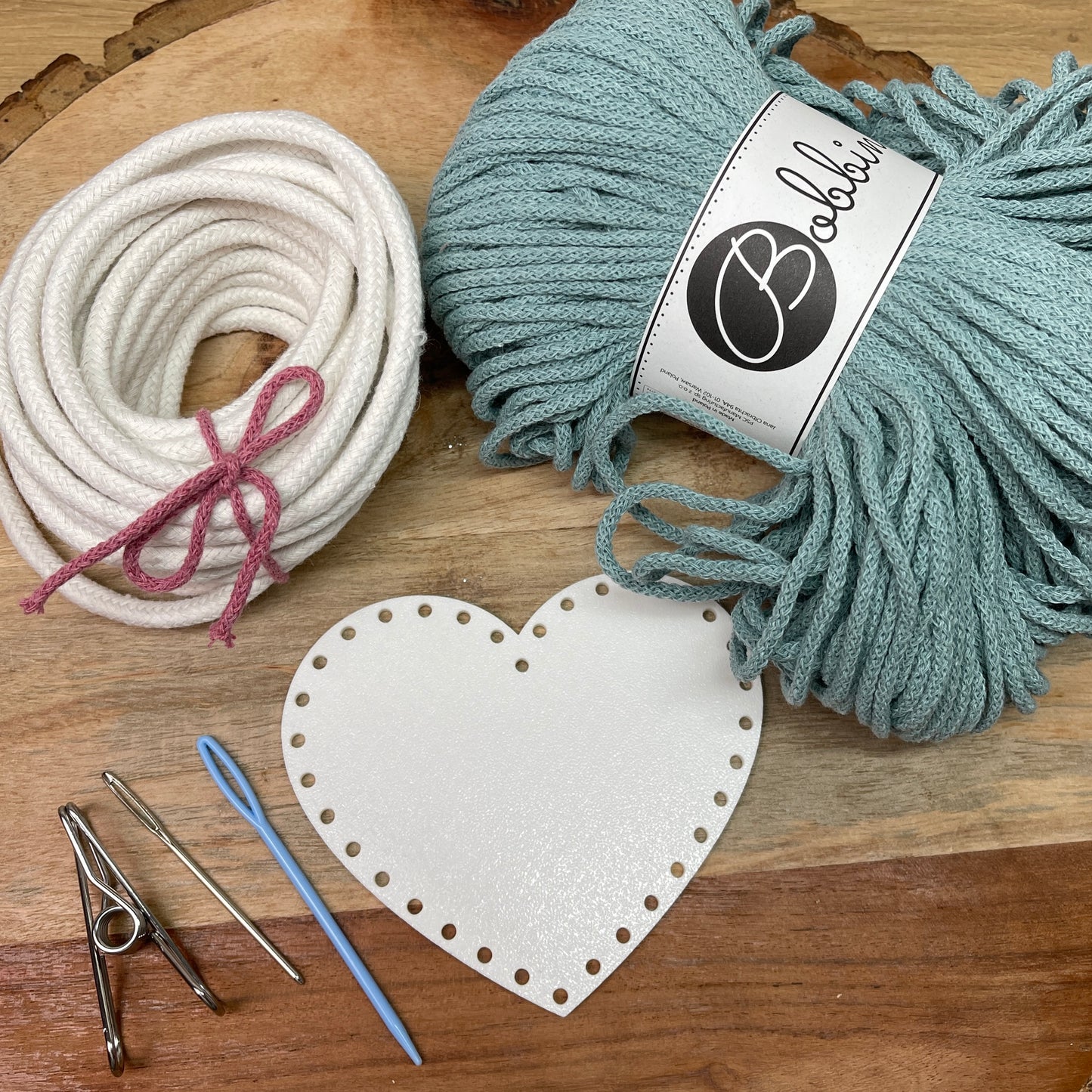 Coiled Basket Kit with a Heart Base & 3mm Braided Cord