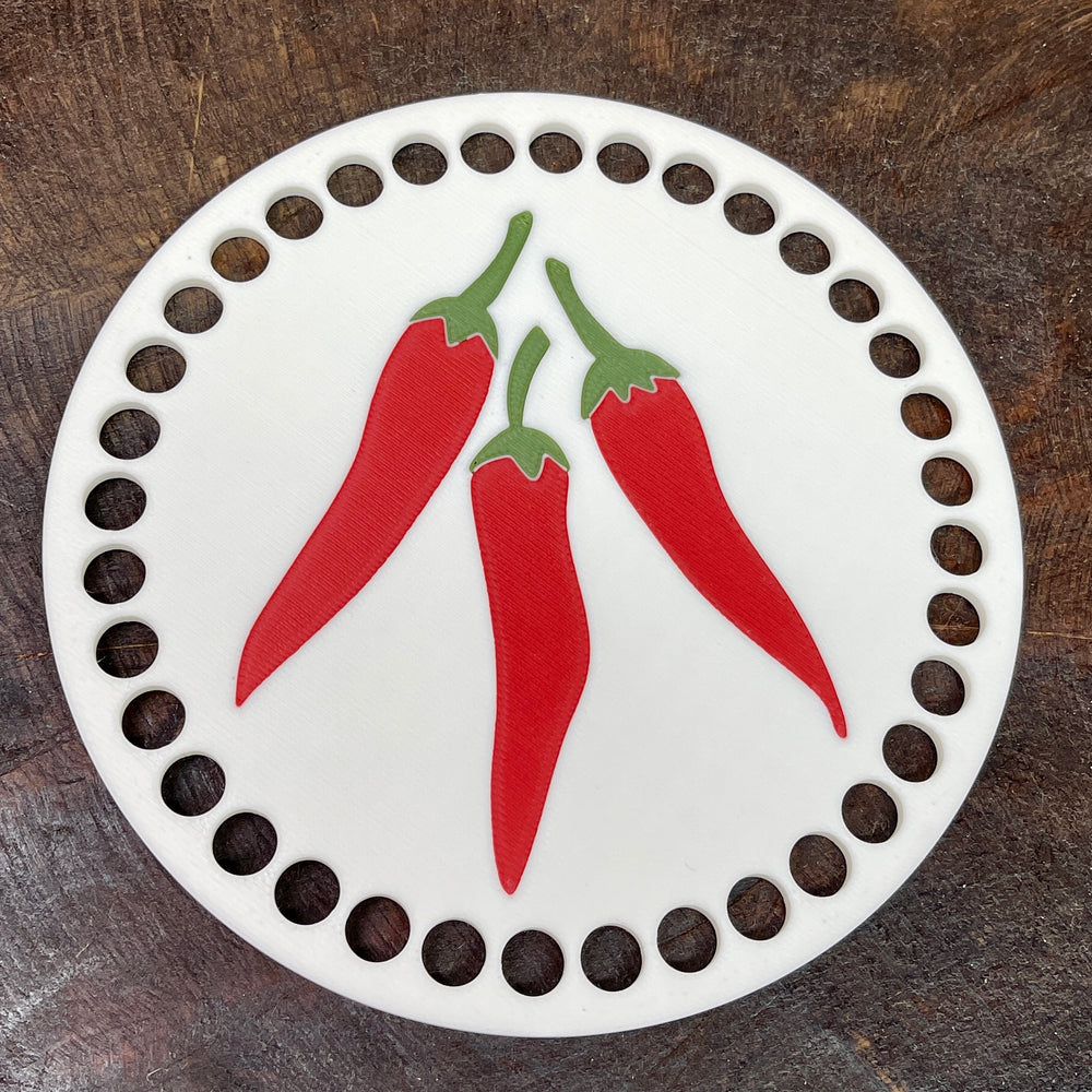 Chili Pepper Base for Basket Coiling and Crochet 5-inch