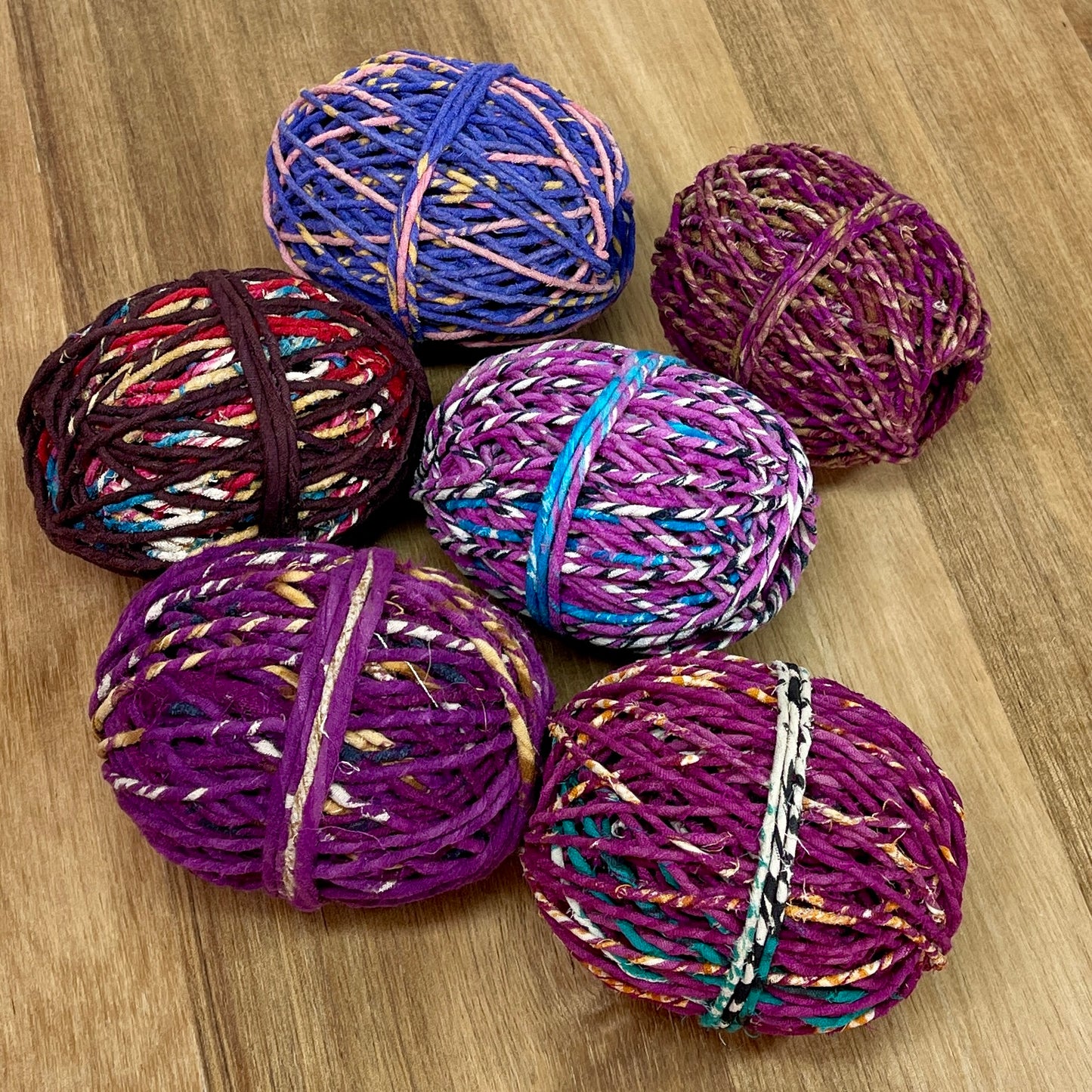 Recycled Sari Twine Balls