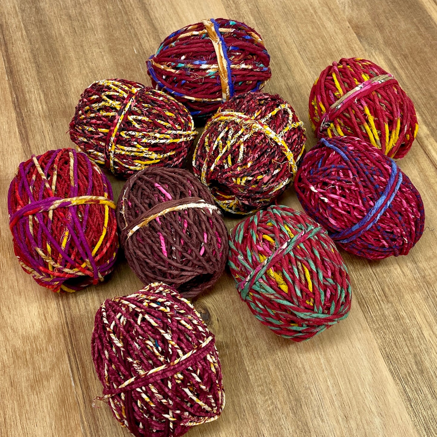 Recycled Sari Twine Balls