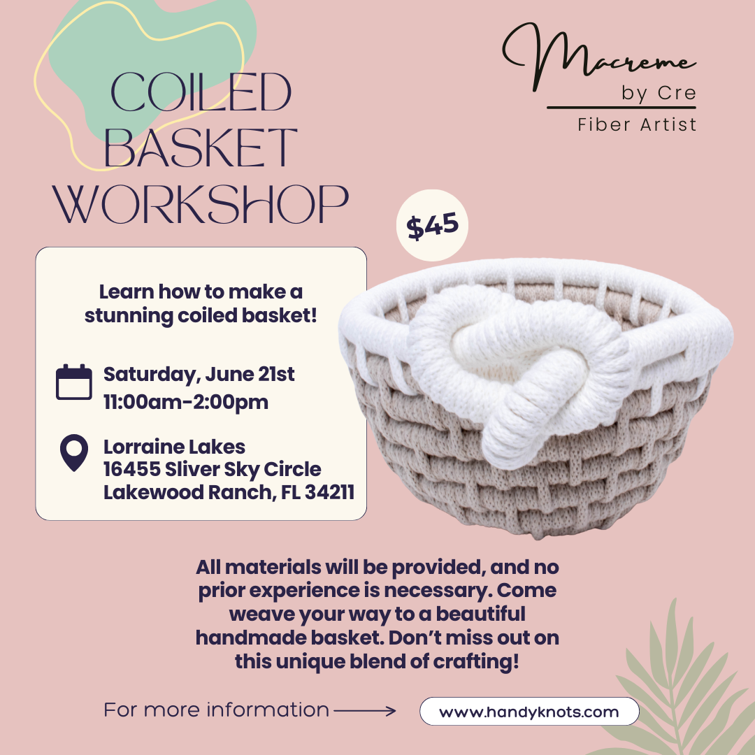 Coiled Basket Workshop at Lorraine Lakes