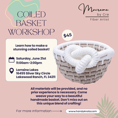 Coiled Basket Workshop at Lorraine Lakes