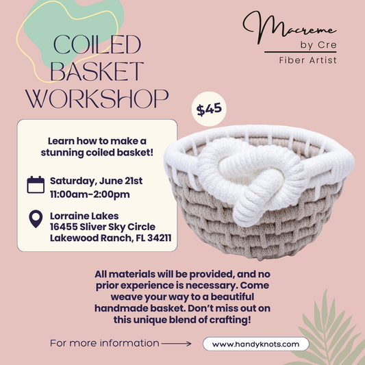 Coiled Basket Workshop at Lorraine Lakes
