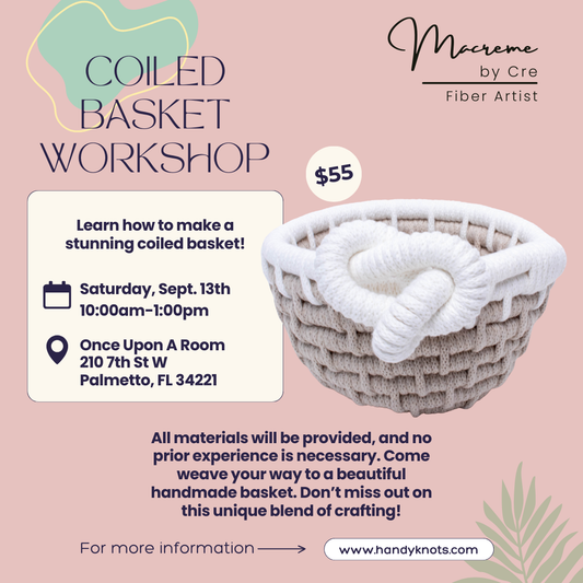 Coiled Basket Workshop at Once Upon A Room