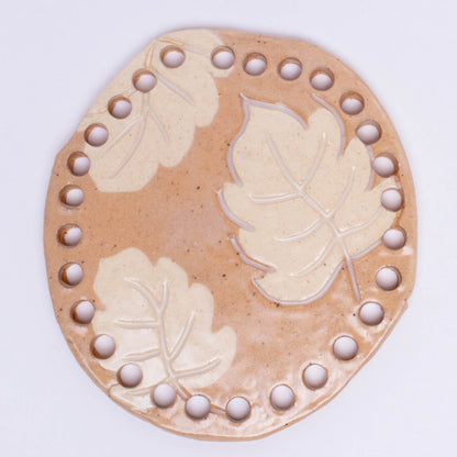 Organic Form: Ceramic Base for Basket Coiling - Leaves Collection
