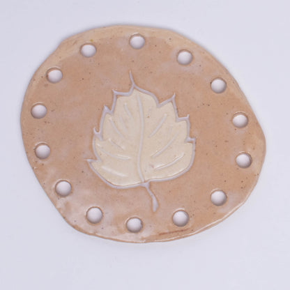 Organic Form: Ceramic Base for Basket Coiling - Leaves Collection