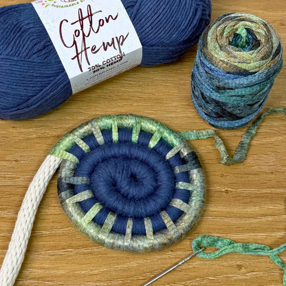 Cotton and Hemp Ribbon Yarn Coiled Basket Kit