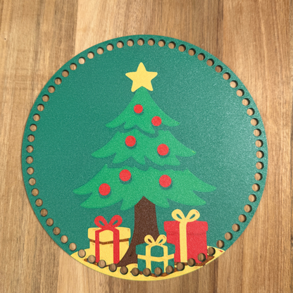 Christmas Tree with Gifts Base for Basket Coiling and Crochet 10"