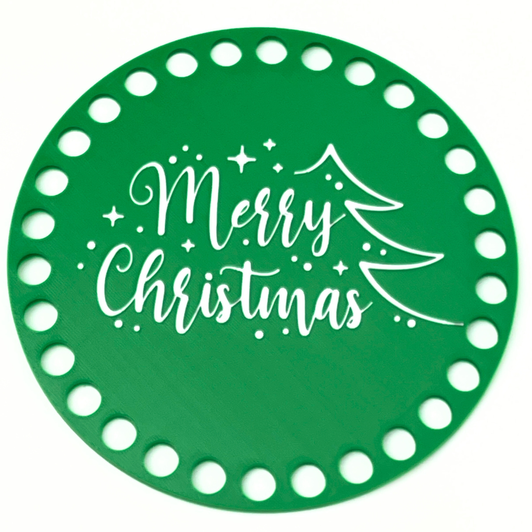 Merry Christmas Base for Basket Coiling and Crochet 6-inch