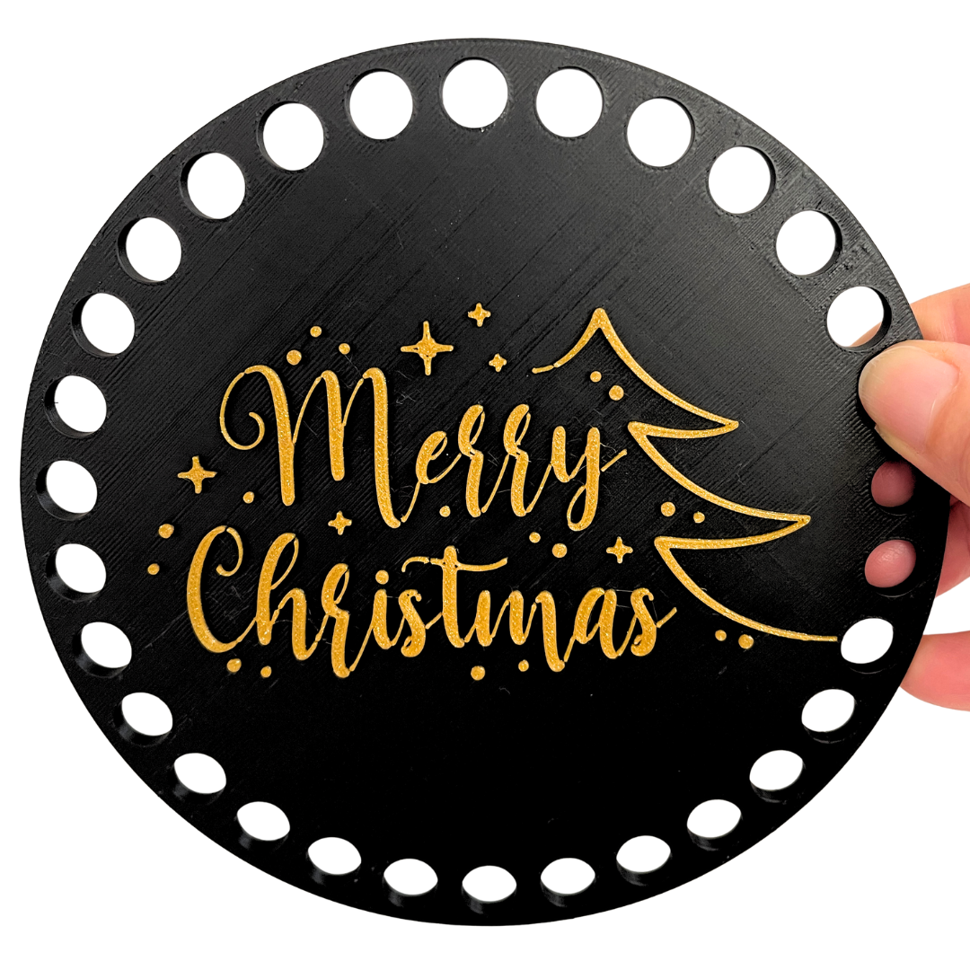 Merry Christmas Base for Basket Coiling and Crochet 6-inch