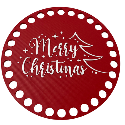 Merry Christmas Base for Basket Coiling and Crochet 6-inch