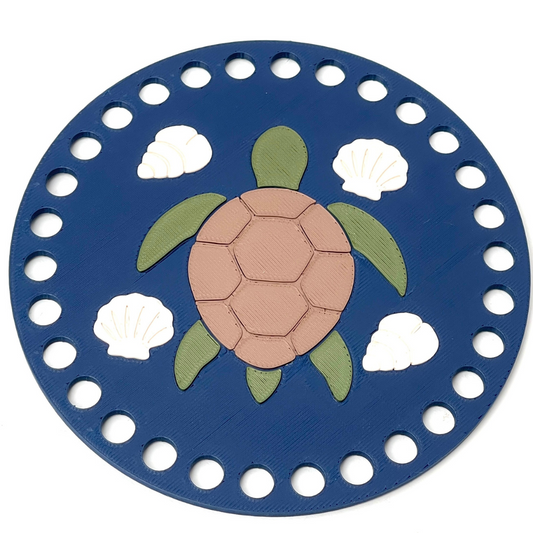 Turtle and Seashell Base for Basket Coiling and Crochet 5-inch