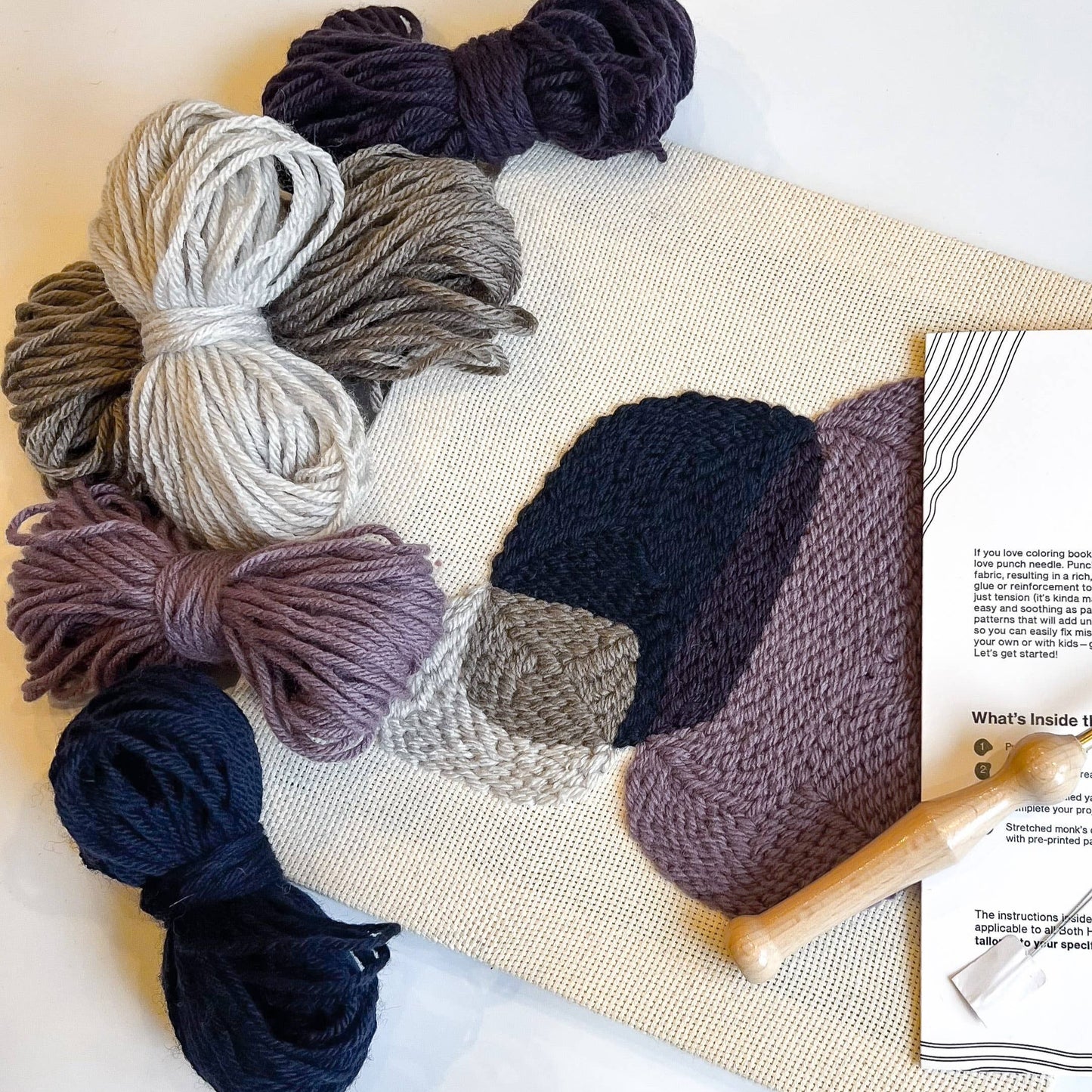 "Pebbles III" - Beginner Punch Needle Kit - Wall Art