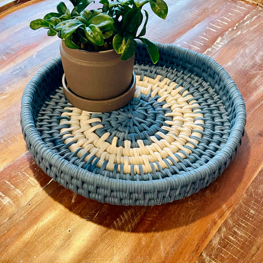 Shades of Blue Coiled Tray