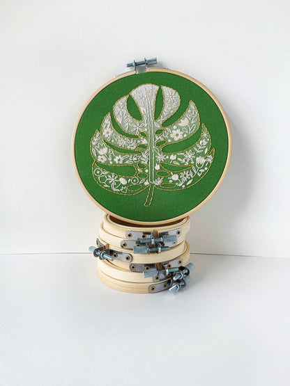 Monstera Embroidery Kit