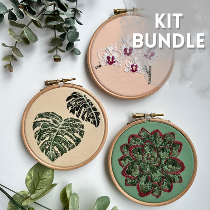 Fabulous Flora 3 Mini Embroidery Kit Bundle