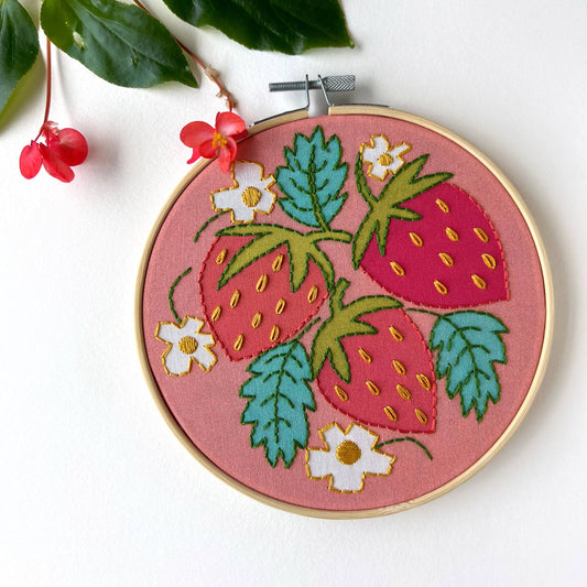 Strawberries Embroidery Kit