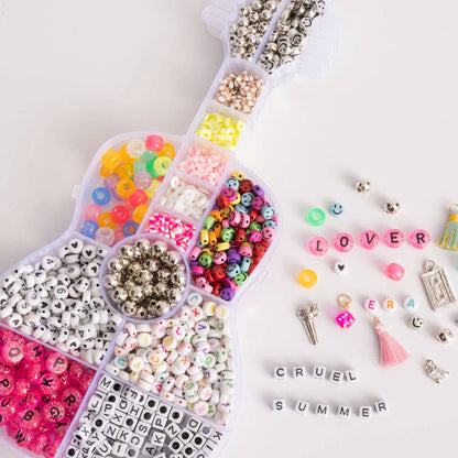 Pink Letter Bead and Happy Face DIY Jewelry Guitar Bead Box